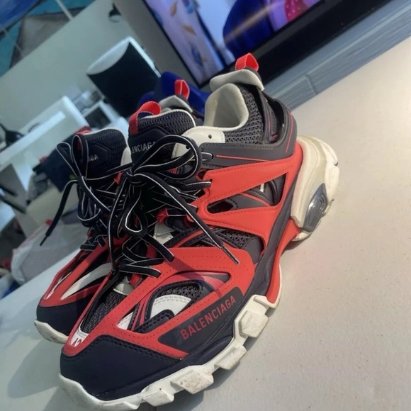 Balenciaga Track LED Men's Sneakers Size 42 EU/  9  US Red White blue - Picture 1 of 12